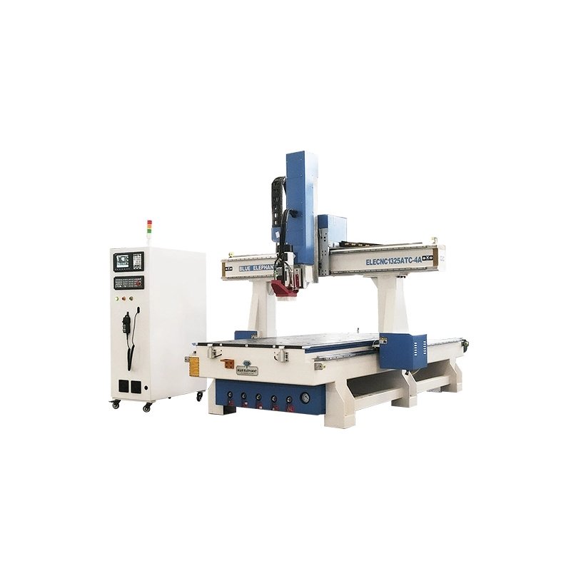 1325 4 Axis ATC CNC Router with 4 Divisions T-slot & Vacuum Table