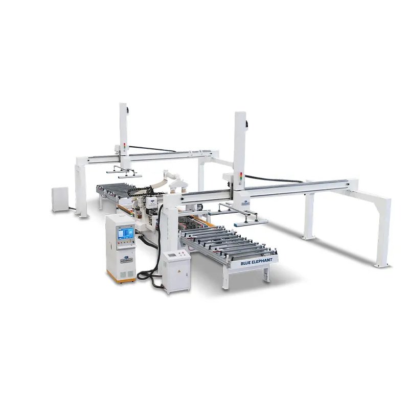 EM2-1128 Auto Loading and Unloading 4 Sides Wood Door Cutting Saw