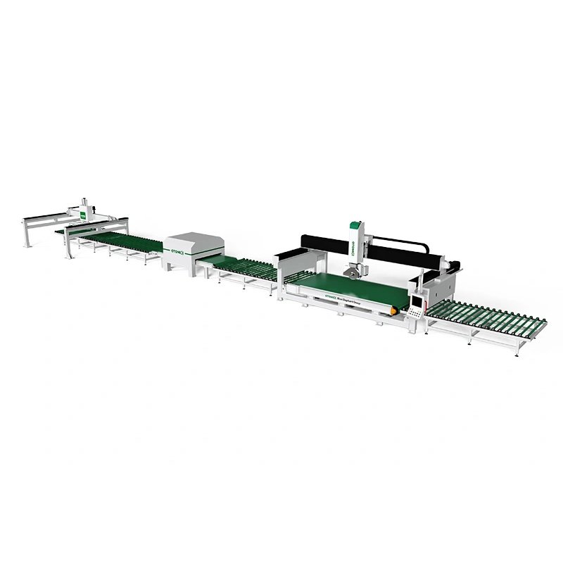 qx3400-5x-mp 5 axis cnc bridge saw granite slab cutting line